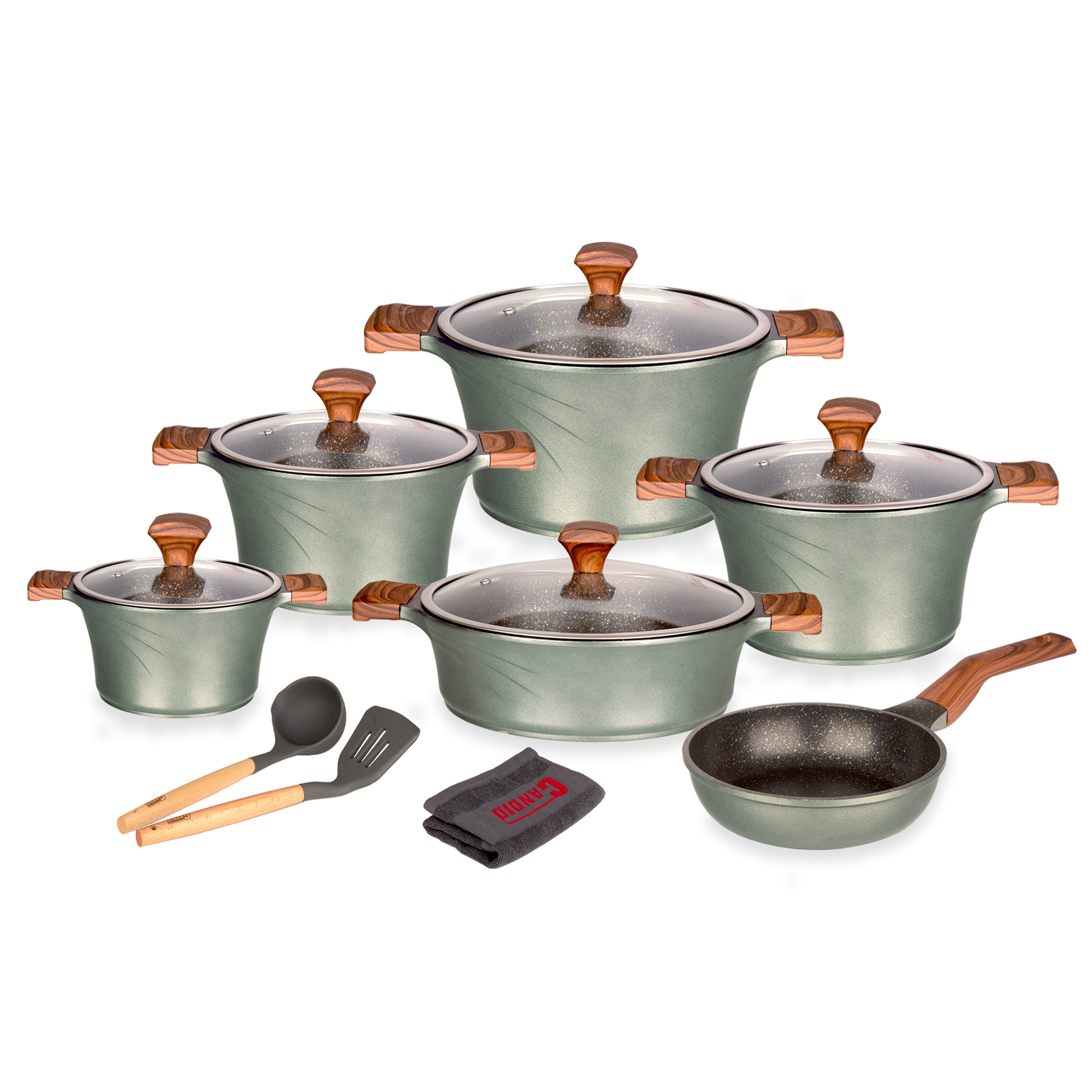 سرویس پخت و پز 14 پارچه کاندید مدل سزار با پوشش نچسب و طراحی مدرن