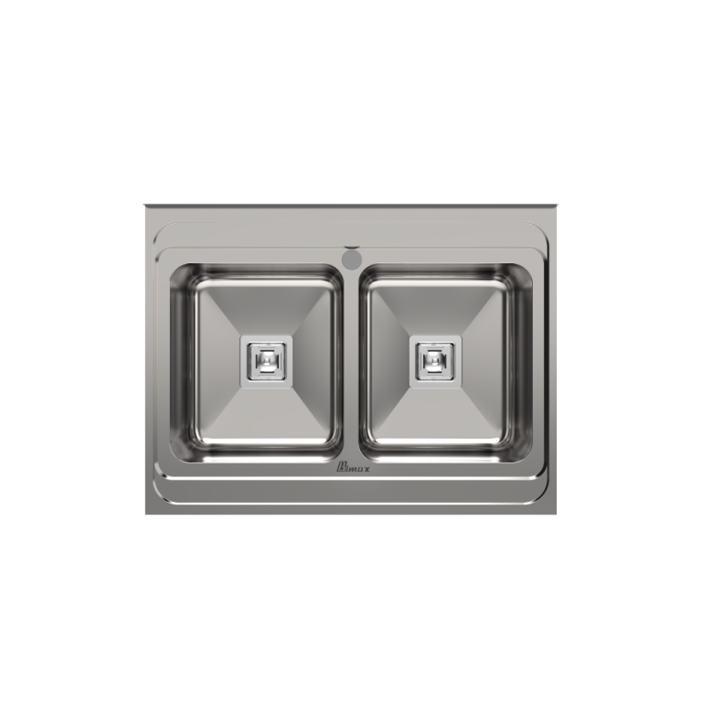 سینک ظرفشویی بیمکث مدل BS 935 روکار دو لگن استیل