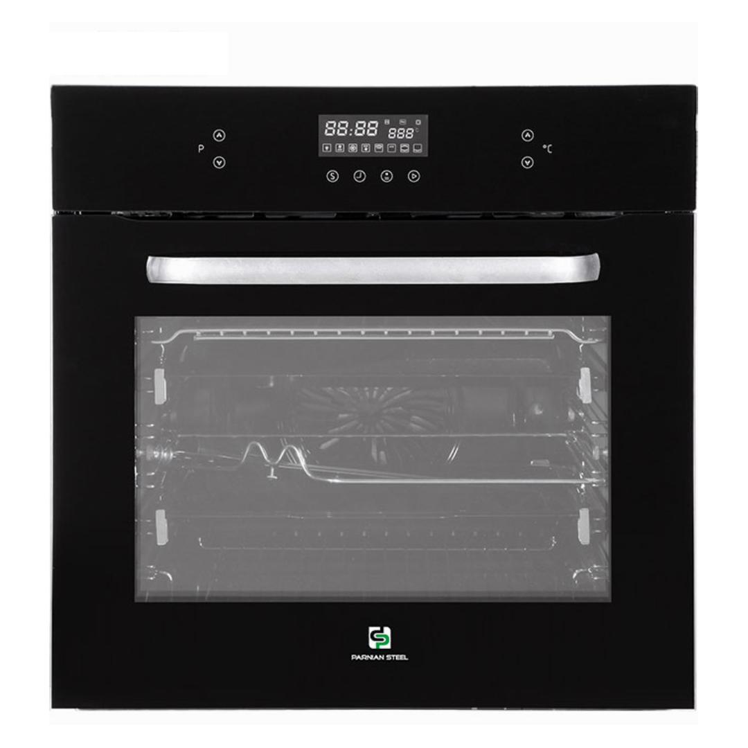 فر توکار برقی پرنیان استیل مدل PO-106 با پنل شیشه‌ای و عملکرد پیشرفته