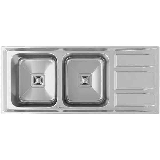 سینک ظرفشویی توکار داتیس مدل DB-210 دو لگنه استیل ضدزنگ