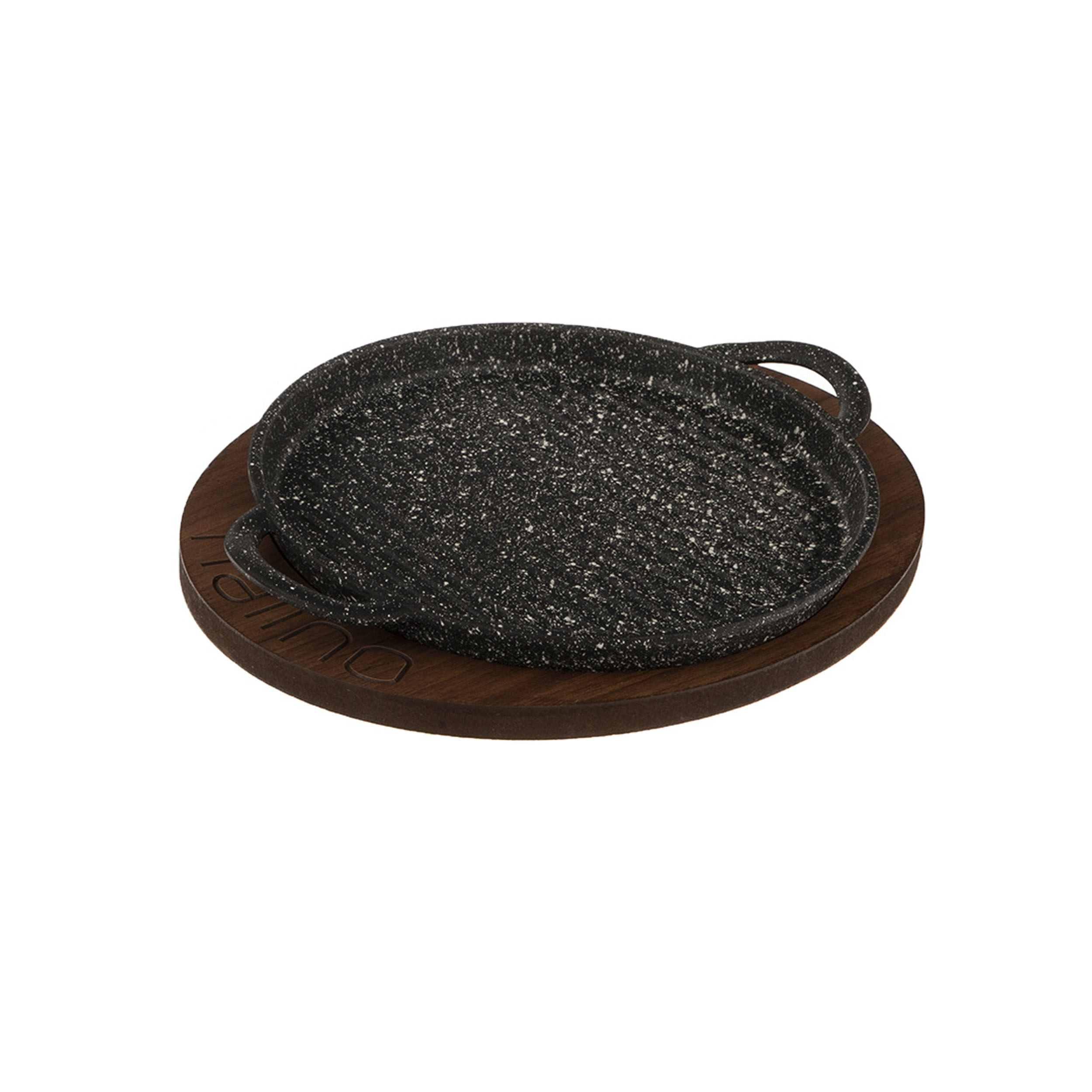 تابه گریل چدنی نالینو مدل Padella سایز 26 با زیره چوبی - بدون درب (کد 0116)