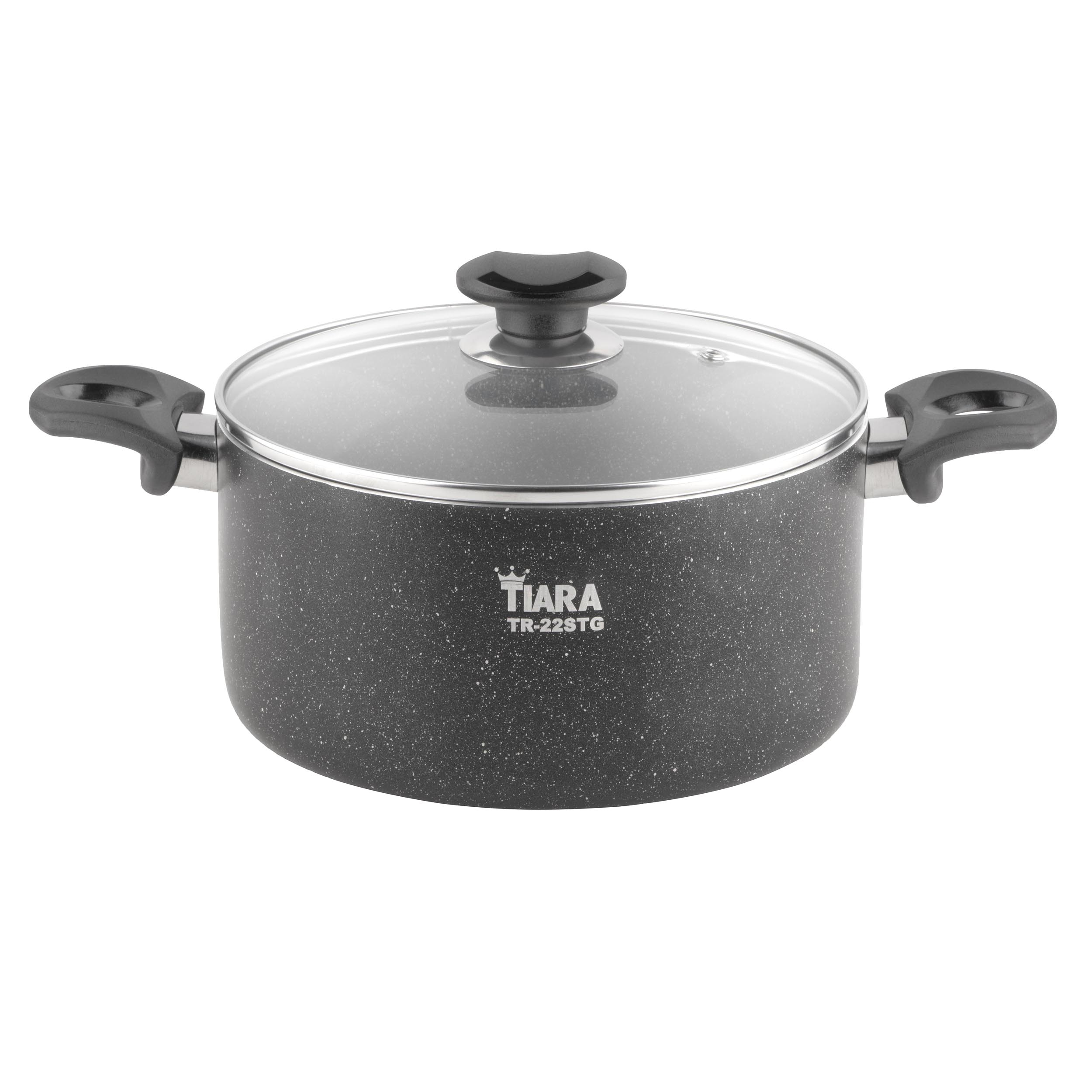 قابلمه تیارا گرانیت سایز 22 سانتی‌متر دو رو مشکی