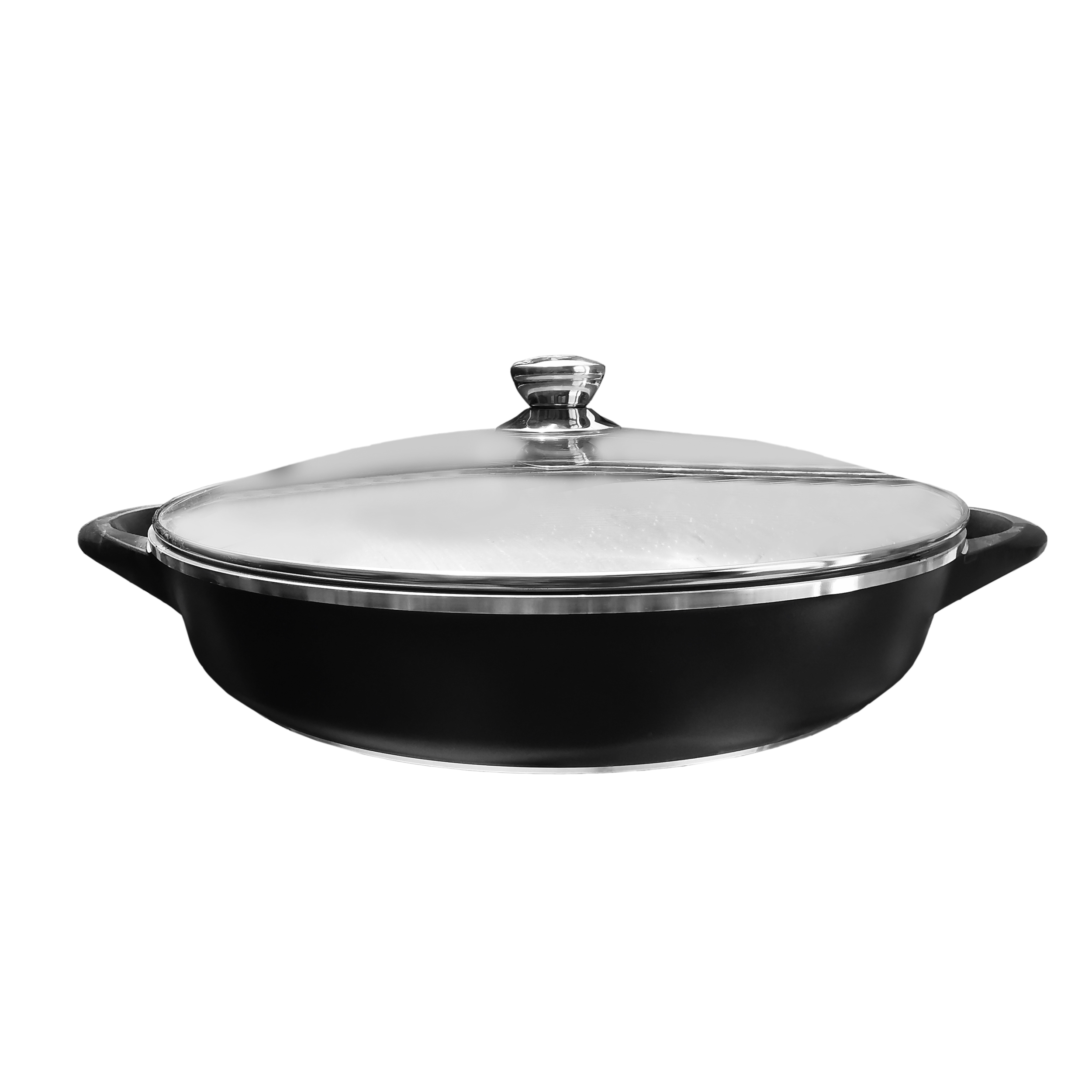 تابه گرانیتی MGS سایز 28 سانتی‌متر مدل Italy B دو دسته رنگ مشکی